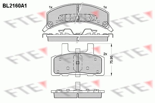 25371 FTE incl. wear warning contact Height 2: 60mm, Height: 76mm, Width 2 [mm]: 147,3mm, Width: 125,7mm, Thickness 2: 15,7mm, Thickness: 17mm Brake pads BL2160A1 buy