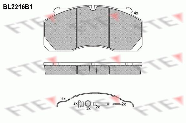 29150 FTE Axle Vers.: Front & Rear Height: 117,56mm, Thickness: 30mm Brake pads BL2216B1 buy