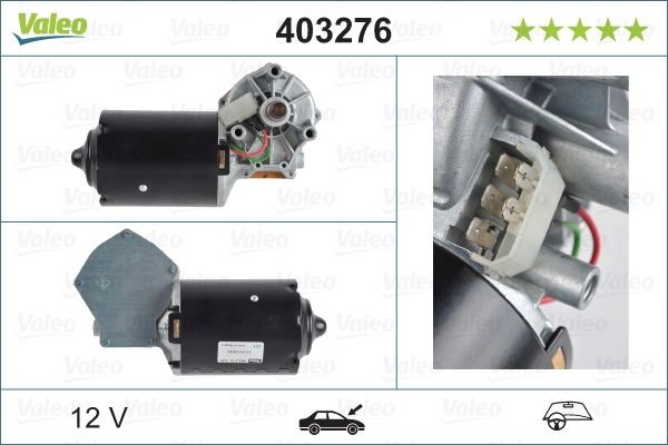 VALEO ORIGINAL PART 12V, Front, for left-hand drive vehicles Windscreen wiper motor 403276 buy