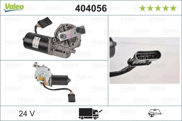 VALEO ORIGINAL PART 24V, Front, for left-hand drive vehicles Windscreen wiper motor 404056 buy