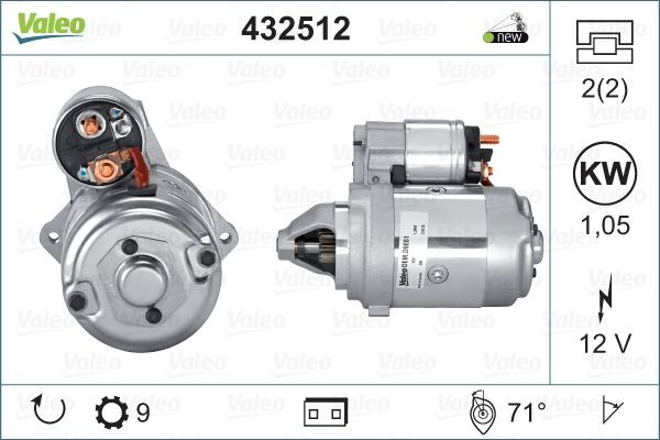 D8E122 VALEO NEW ORIGINAL PART 432512 Starter motor 5802.EL