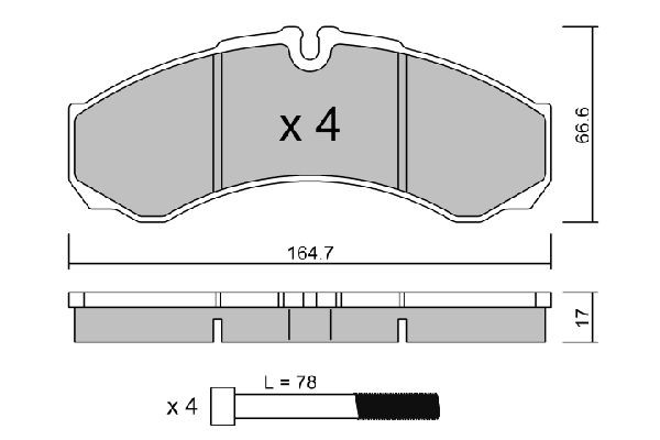 AISIN BPIV-1002 Brake pad set prepared for wear indicator