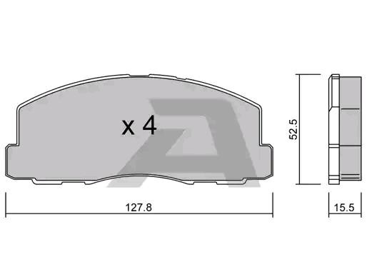 AISIN BPMI-1903 Brake pad set excl. wear warning contact