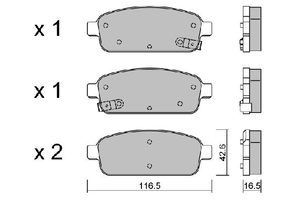 Set of brake pads AISIN with acoustic wear warning - BPOP-2006