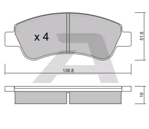 BPPE-1005 AISIN Brake pad set IVECO excl. wear warning contact