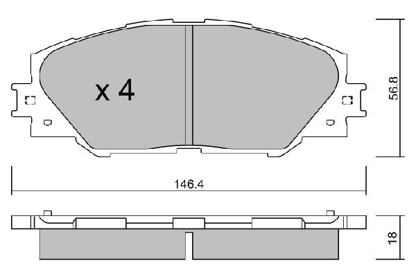 AISIN excl. wear warning contact Width: 146,4mm, Thickness: 17,5mm Brake pads BPTO-1011 buy