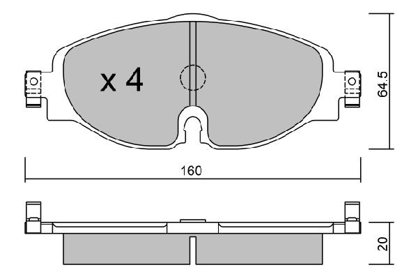 AISIN BPVW-1028 Brake pad set prepared for wear indicator