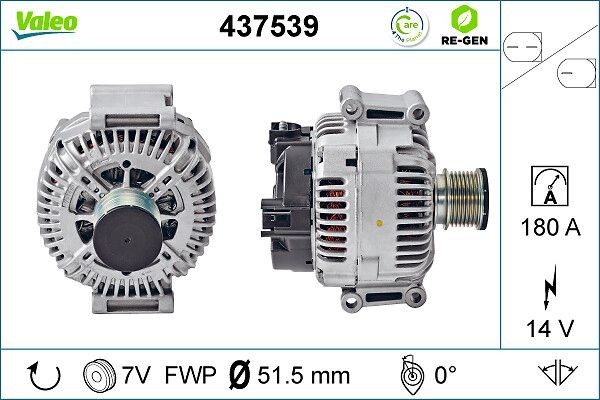 Generaator Mercedes originaalkvaliteedis VALEO 437539