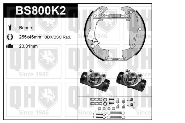 QUINTON HAZELL Brake shoes rear and front Trafic I Platform/Chassis (P6) new BS800K2