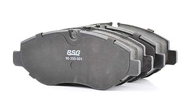 Brake pad BSG Front Axle, prepared for wear indicator, with brake caliper screws, with accessories - BSG 90-200-001