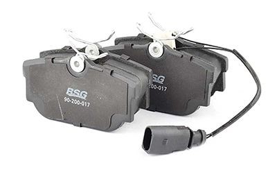 Set of brake pads BSG Rear Axle, incl. wear warning contact, with brake caliper screws, with accessories - BSG 90-200-017
