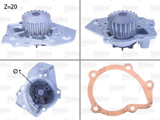 506011 VALEO Water pumps PEUGEOT with gaskets/seals, with lid
