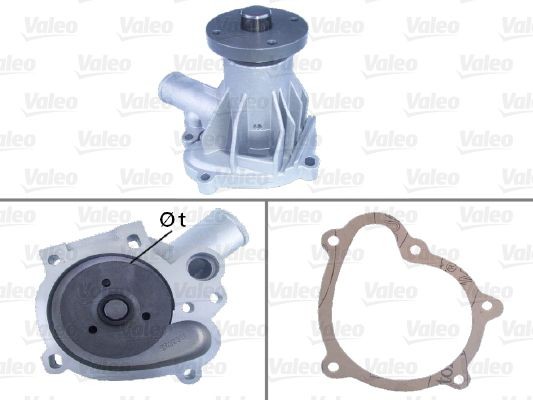 VALEO 506044 Water pump without belt pulley, with gaskets/seals, without lid