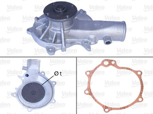 VALEO 506048 Water pump without belt pulley, with gaskets/seals, without lid