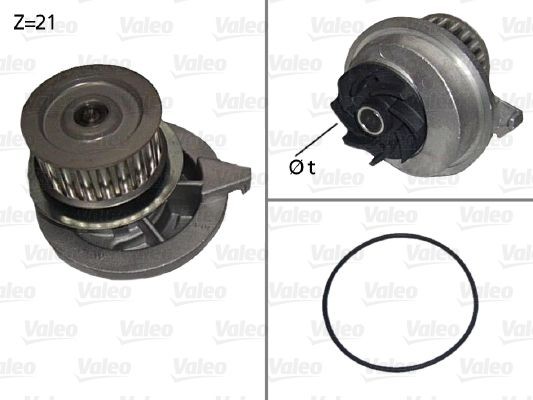 VALEO 506080 Water pump with gaskets/seals, without lid