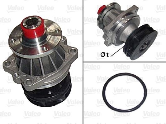 VALEO 506107 Water pump without belt pulley, with gaskets/seals, without lid