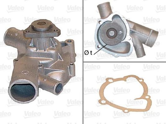 VALEO 506186 Water pump without belt pulley, with gaskets/seals, without lid