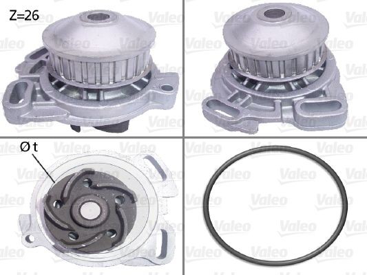 VALEO 506190 Water pump with gaskets/seals, with lid