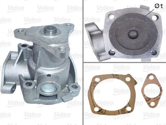 VALEO 506335 Water pump without belt pulley, with gaskets/seals, without lid