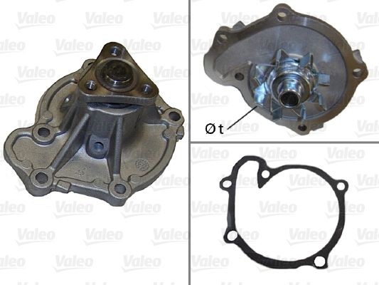 VALEO 506368 Water pump without belt pulley, with gaskets/seals, without lid