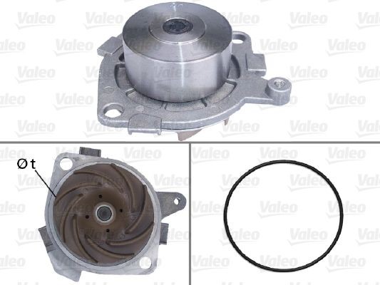 VALEO 506516 Water pump with belt pulley, with gaskets/seals, with lid