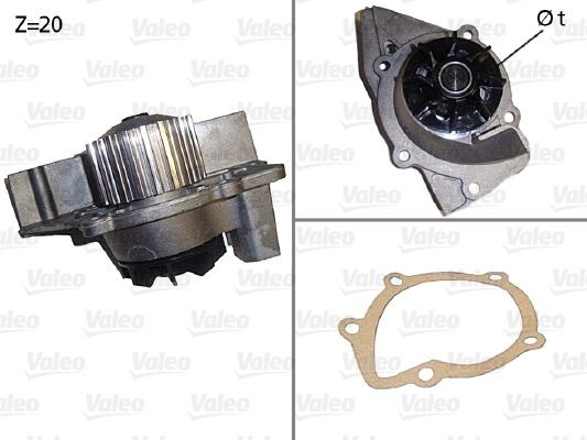 VALEO 506531 Water pump with gaskets/seals, without lid