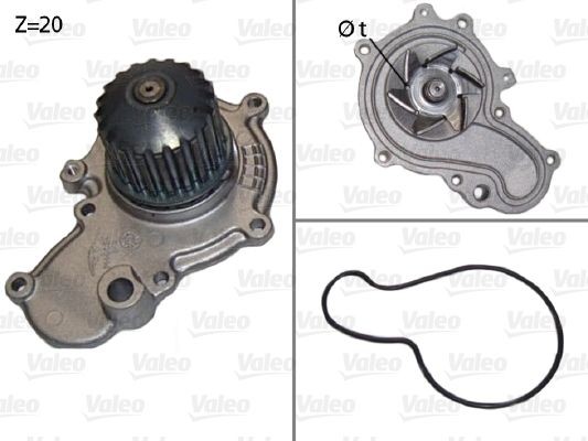 VALEO 506538 Water pump with gaskets/seals, without lid