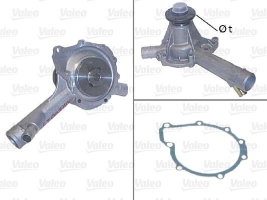 VALEO 506660 Water pump without belt pulley, with gaskets/seals, without lid