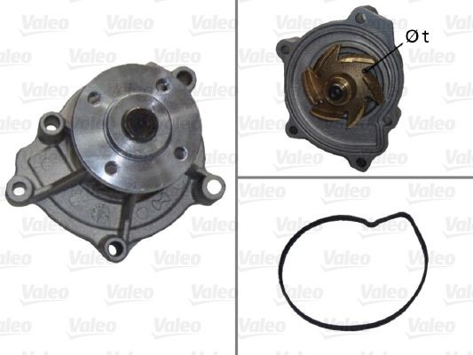 VALEO 506678 Water pump without belt pulley, with gaskets/seals, without lid