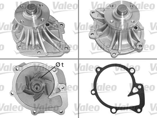 506691 VALEO Water pumps TOYOTA with belt pulley, with gaskets/seals, without lid