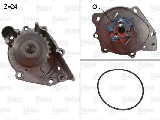 VALEO 506696 Water pump with gaskets/seals, without lid