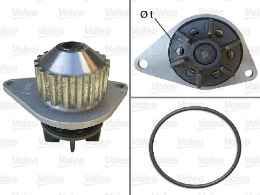 VALEO 506704 Water pump Number of Teeth: 18, with gaskets/seals, with lid