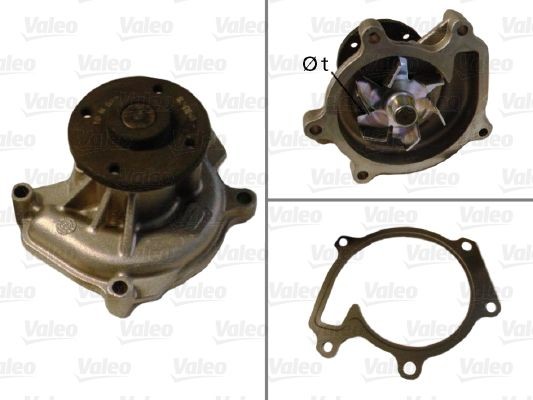 VALEO 506708 Water pump without belt pulley, with gaskets/seals, without lid