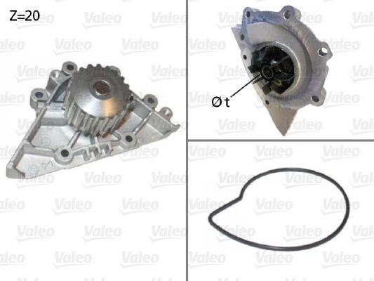 506720 VALEO Water pumps PEUGEOT with gaskets/seals, without lid