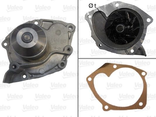 506725 VALEO Water pumps RENAULT without belt pulley, with gaskets/seals, without lid