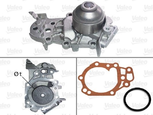 VALEO 506780 Water pump with belt pulley, with gaskets/seals, with lid