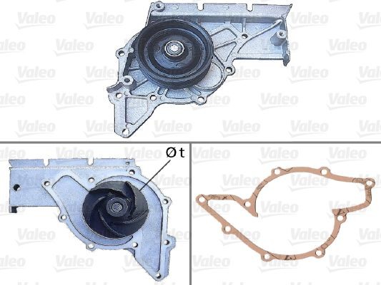 VALEO 506781 Water pump with belt pulley, with gaskets/seals, with lid