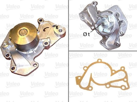 506819 VALEO Water pumps KIA with belt pulley, with gaskets/seals, without lid
