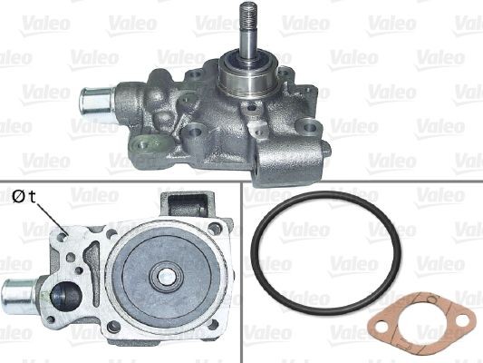 VALEO 506879 Water pump without belt pulley, with gaskets/seals, with lid