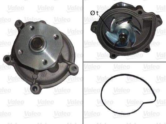 VALEO 506899 Water pump without belt pulley, with gaskets/seals, without lid