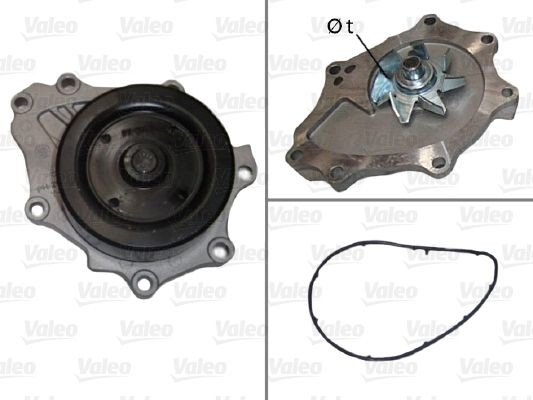 VALEO 506905 Water pump with belt pulley, with gaskets/seals, without lid