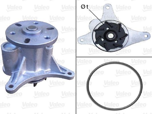 VALEO 506952 Water pump with gaskets/seals, with lid