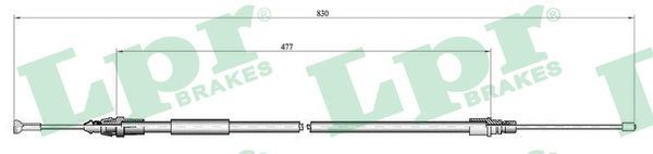 Great value for money - LPR Hand brake cable C1681B