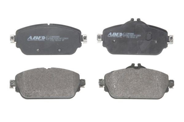 ABE C1M069ABE Brake pad set Front Axle, prepared for wear indicator, excl. wear warning contact, with brake caliper screws