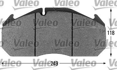 541649 Set of brake pads 29030 VALEO Front Axle, incl. wear warning contact, with integrated wear warning contact, without lock screw set
