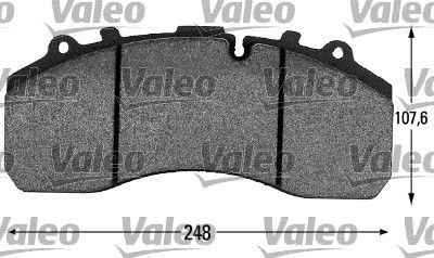 541677 Set of brake pads 541677 VALEO Front Axle, incl. wear warning contact, with integrated wear warning contact, without lock screw set