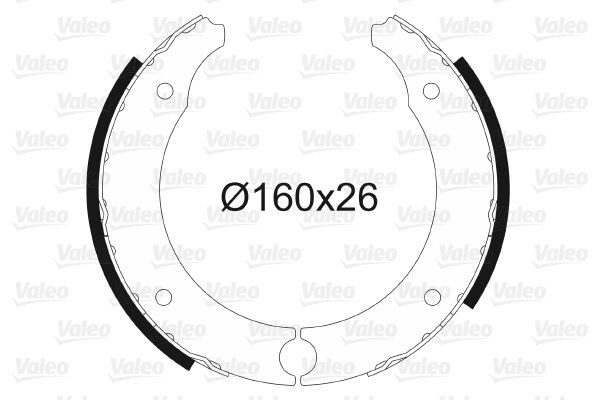VALEO Rear Axle, 160 x 26 mm, without wheel brake cylinder Width: 26mm Brake Shoes 562094 buy