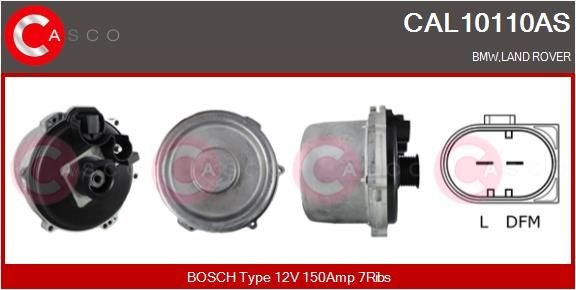 CASCO CAL10110AS Alternator 12V, 150A, CPA0155, with integrated regulator