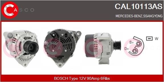 CASCO 12V, 90A, CPA0096, with integrated regulator Number of ribs: 6 Generator CAL10113AS buy