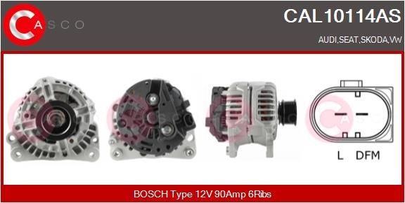 CASCO 12V, 90A, CPA0155, Ø 56 mm, with integrated regulator Number of ribs: 6 Generator CAL10114AS buy